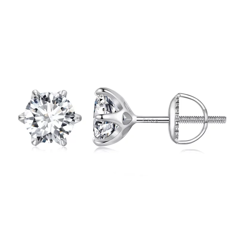 (image pour) Boucles d'oreilles Pandora Style en Moissanite de 1 carat - MSE021-S