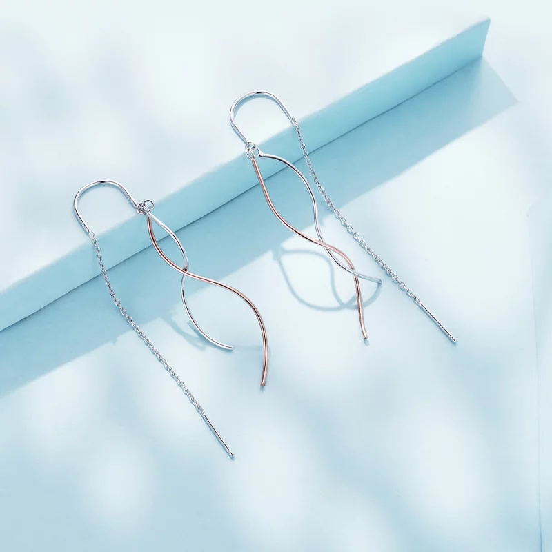 (image pour) Boucles d'oreilles pendantes à pompon de style Pandora - SCE1600 - Afficher 3