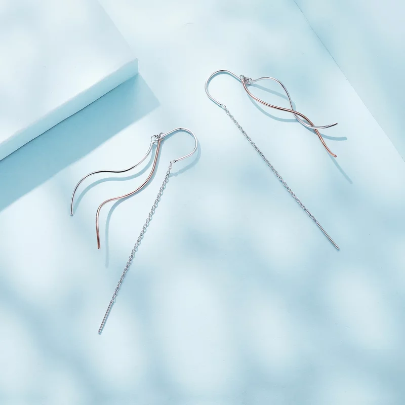 (image pour) Boucles d'oreilles pendantes à pompon de style Pandora - SCE1600 - Afficher 4