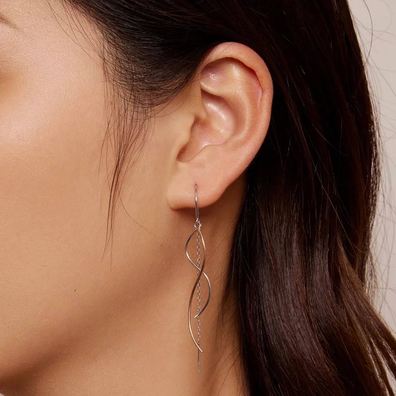 (image pour) Boucles d'oreilles pendantes à pompon de style Pandora - SCE1600 - Afficher 5