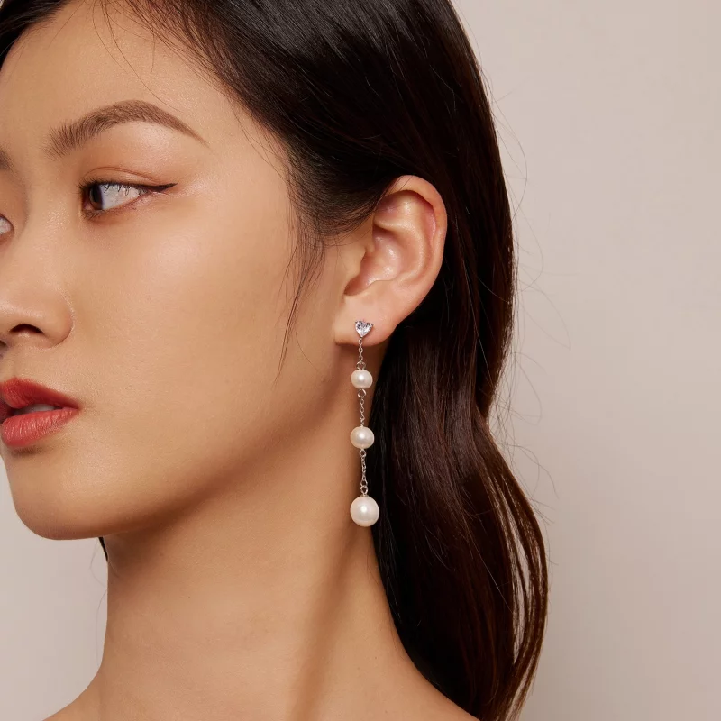 (image pour) Boucles d'oreilles à pompon et perle de style Pandora - SCE1601 - Afficher 5