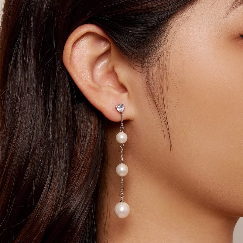 (image pour) Boucles d'oreilles à pompon et perle de style Pandora - SCE1601 - Afficher 6