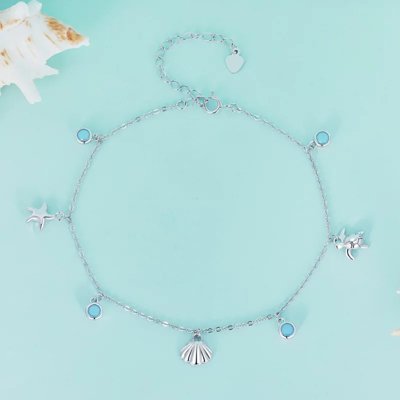 (image pour) Bracelet de cheville estival style Pandora avec motif océanique - BST006 - Afficher 2