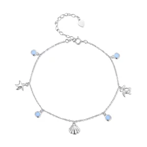 (image pour) Bracelet de cheville estival style Pandora avec motif océanique - BST006