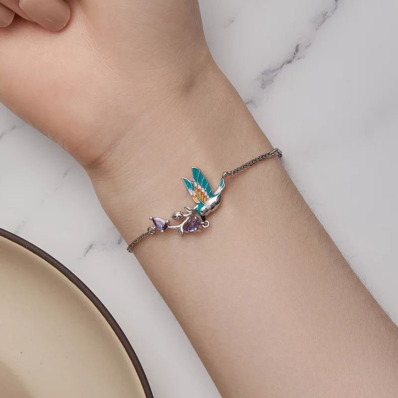 (image pour) Bracelet style Pandora avec martin-pêcheur - BSB126 - Afficher 7