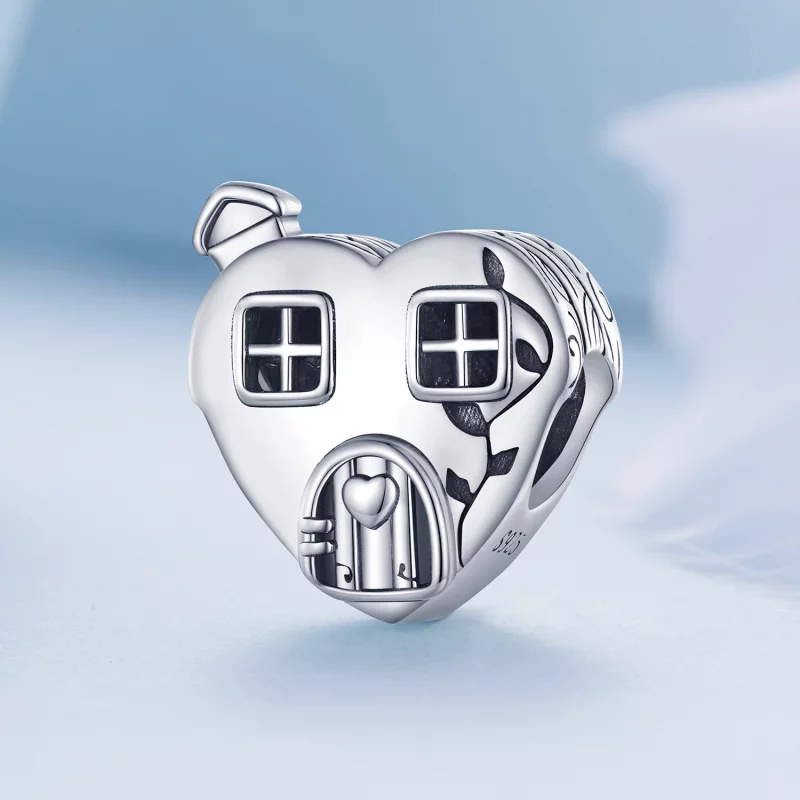 (image pour) Charm de style Pandora en forme de cœur de maison - BSC871 - Afficher 2