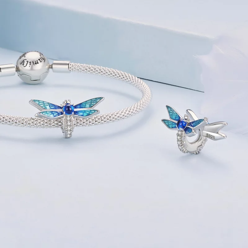(image pour) Charm délicat de libellule de style Pandora - BSC859 - Afficher 4