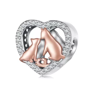 Charm Pandora Style Bisou au Chat - SCC2517 (image pour) Charm Pandora Style Bisou au Chat - SCC2517