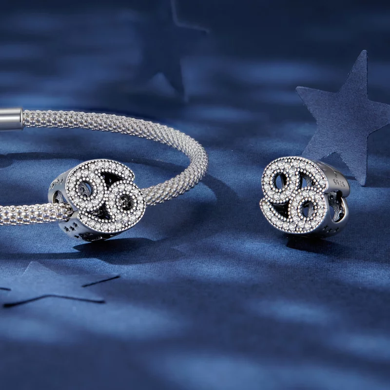 (image pour) Charm Pandora Style du signe du zodiaque Cancer - SCC2516-4 - Afficher 4