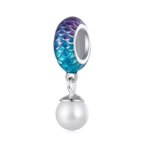 (image pour) Charm Pandora Style en forme d'écailles de poisson - BSC875