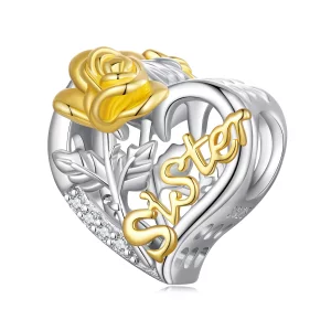 (image pour) Charm Pandora Style Sœurs - BSC841