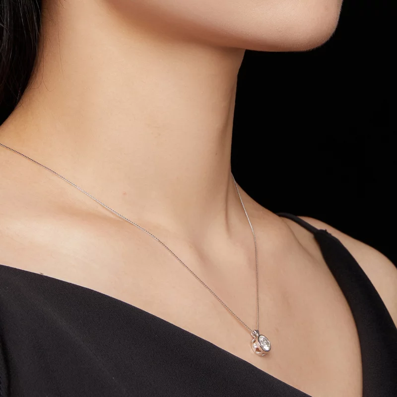 (image pour) Collier de style Pandora avec 1 carat de Moissanite - MSN013 - Afficher 7