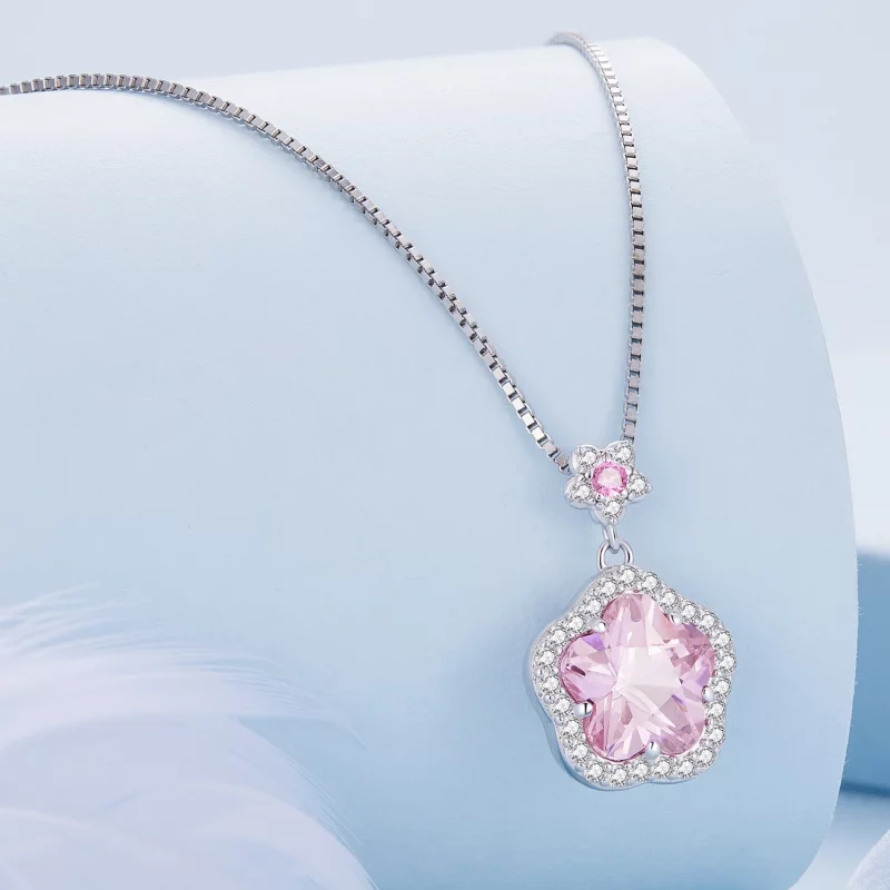 (image pour) Collier de style Pandora avec petite fleur - BSN329 - Afficher 2
