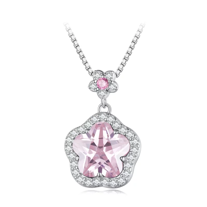 (image pour) Collier de style Pandora avec petite fleur - BSN329