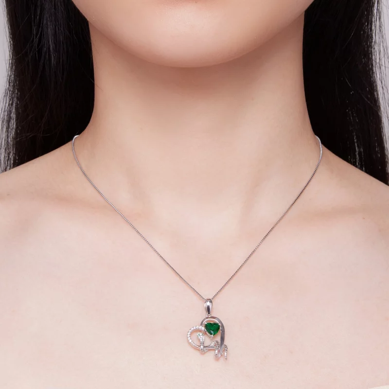 (image pour) Collier de style Pandora avec un magnifique serpent enroulant un cœur - BSN327 - Afficher 4