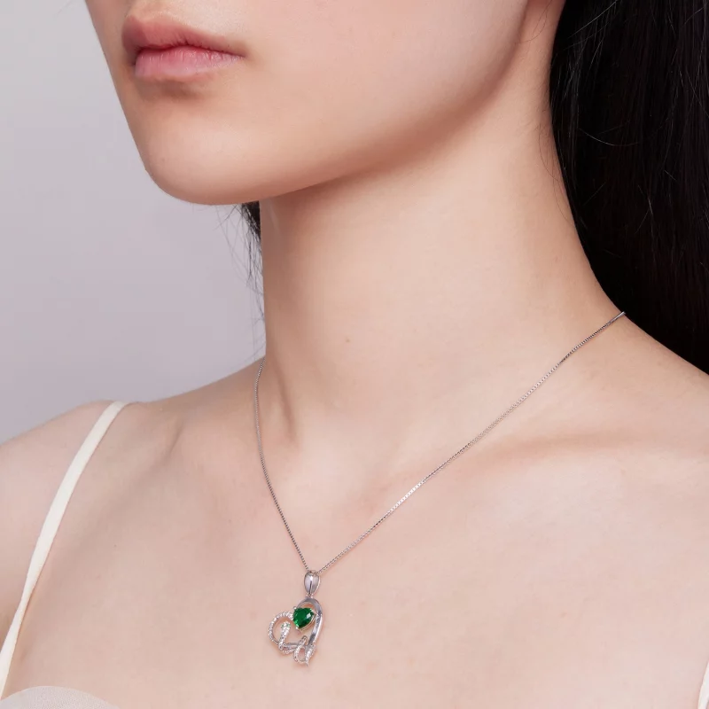 (image pour) Collier de style Pandora avec un magnifique serpent enroulant un cœur - BSN327 - Afficher 5