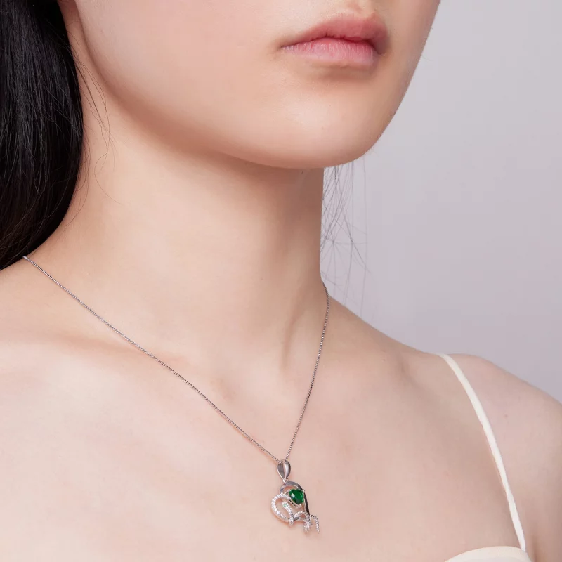 (image pour) Collier de style Pandora avec un magnifique serpent enroulant un cœur - BSN327 - Afficher 6