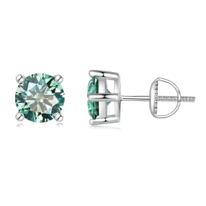 (image pour) Pandora Style Boucles d'oreilles clous en Moissanite de un carat à quatre griffes - MSE003-CFL