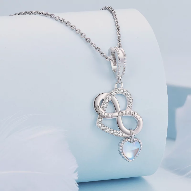 (image pour) Pendentif Charm Cœur Sœur Style Pandora - BSC860 - Afficher 2