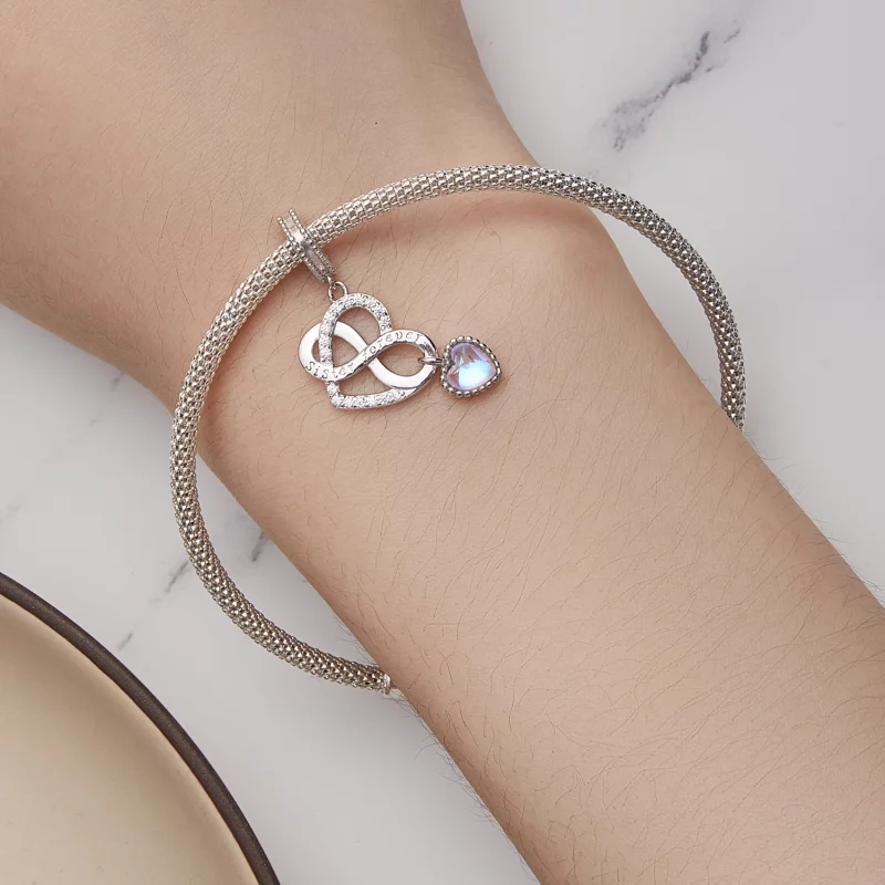 (image pour) Pendentif Charm Cœur Sœur Style Pandora - BSC860 - Afficher 5