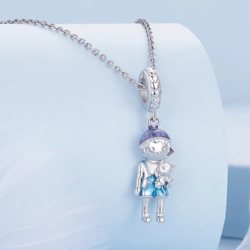 (image pour) Pendentif charm style Pandora en forme de petit garçon - BSC877 - Afficher 2