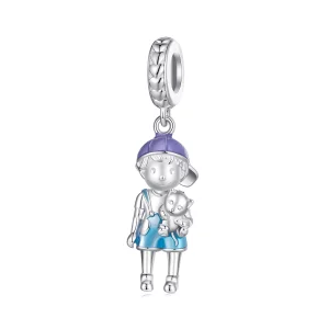 (image pour) Pendentif charm style Pandora en forme de petit garçon - BSC877
