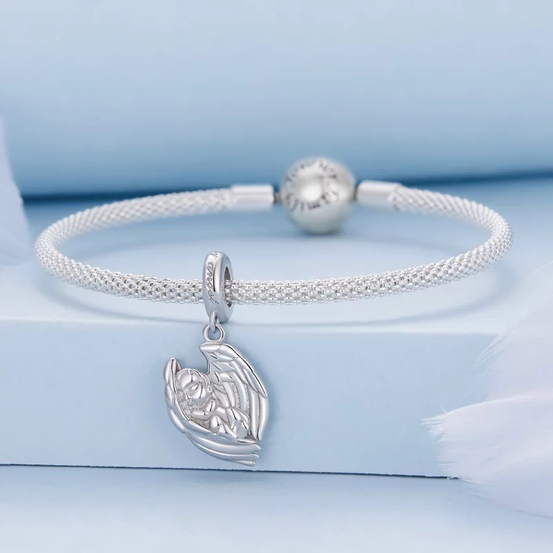 (image pour) Pendentif Charme Bébé Ange de style Pandora - BSC851 - Afficher 3