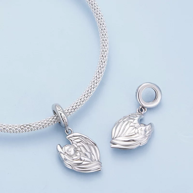 (image pour) Pendentif Charme Bébé Ange de style Pandora - BSC851 - Afficher 4