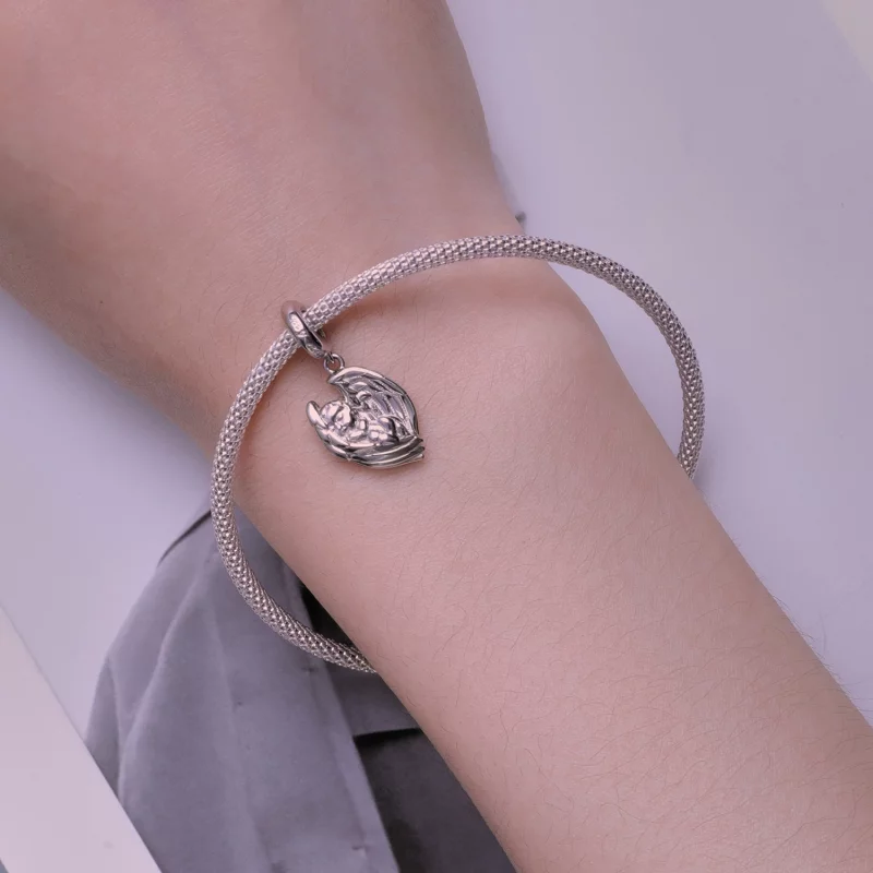 (image pour) Pendentif Charme Bébé Ange de style Pandora - BSC851 - Afficher 5