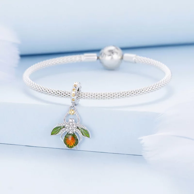 (image pour) Pendentif Charme en forme de citron et abeille de style Pandora - BSC882 - Afficher 3
