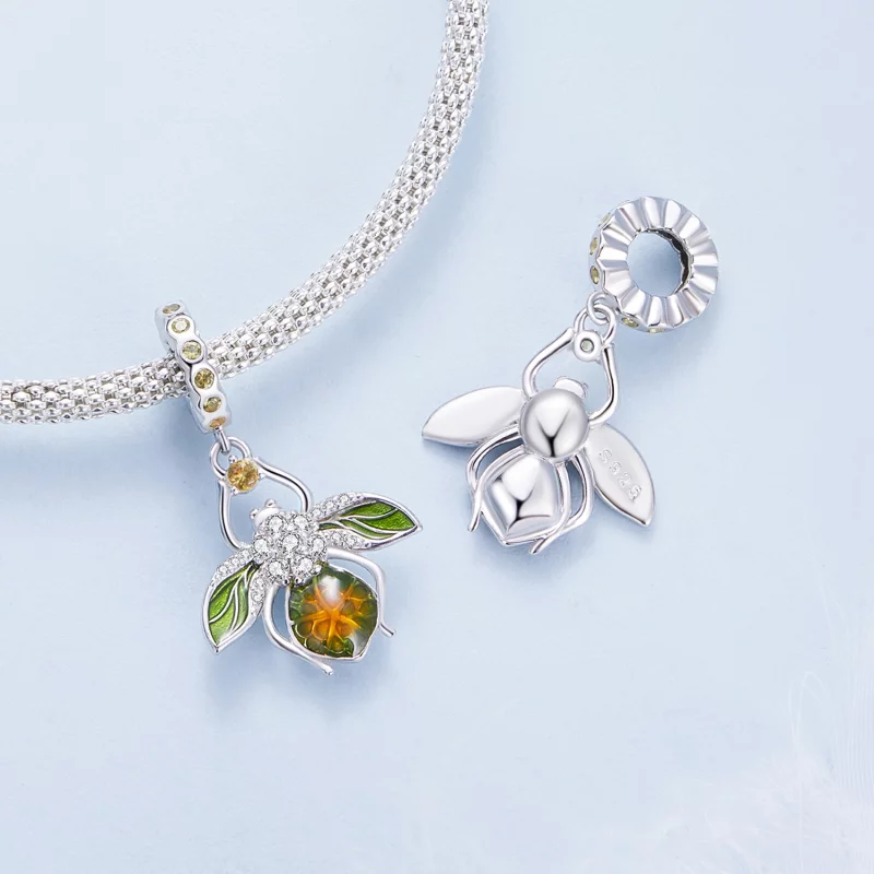 (image pour) Pendentif Charme en forme de citron et abeille de style Pandora - BSC882 - Afficher 4