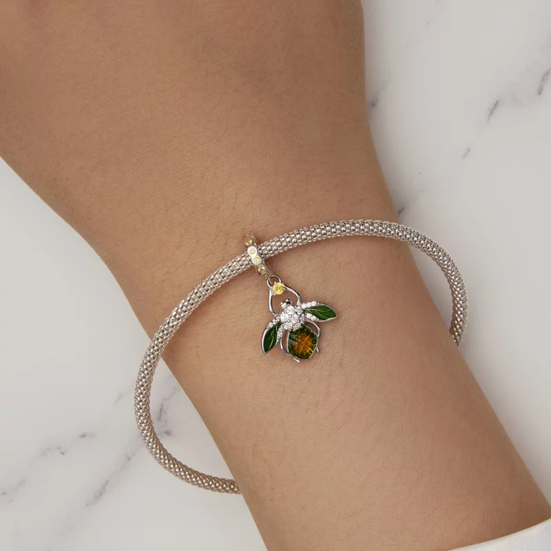 (image pour) Pendentif Charme en forme de citron et abeille de style Pandora - BSC882 - Afficher 6