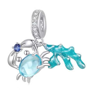 (image pour) Pendentif Charme en forme de crabe et de varech de style Pandora - SCC2505