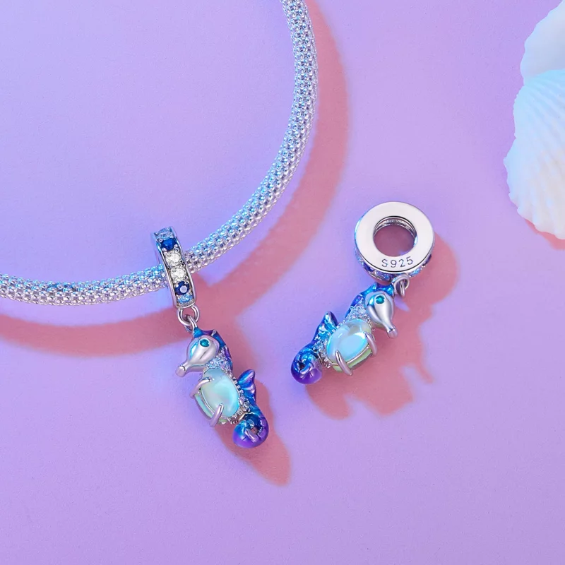 (image pour) Pendentif Charme Exquis Style Pandora en forme de Hippocampe - BSC850 - Afficher 4