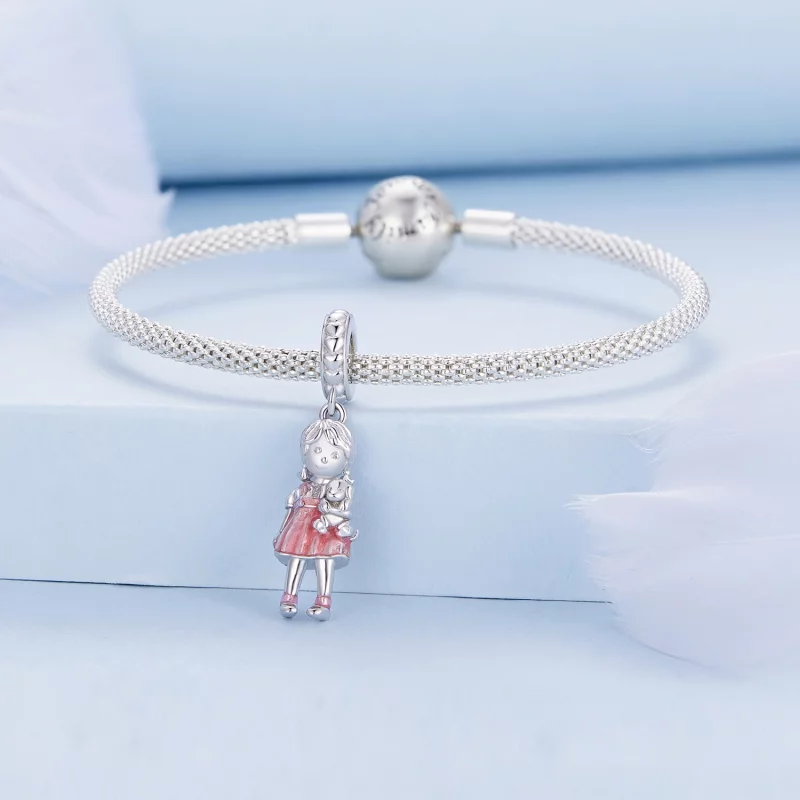 (image pour) Pendentif Charme Petite Fille de Style Pandora - BSC878 - Afficher 3