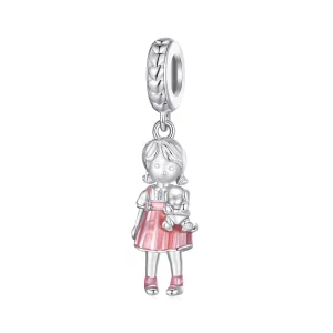 (image pour) Pendentif Charme Petite Fille de Style Pandora - BSC878