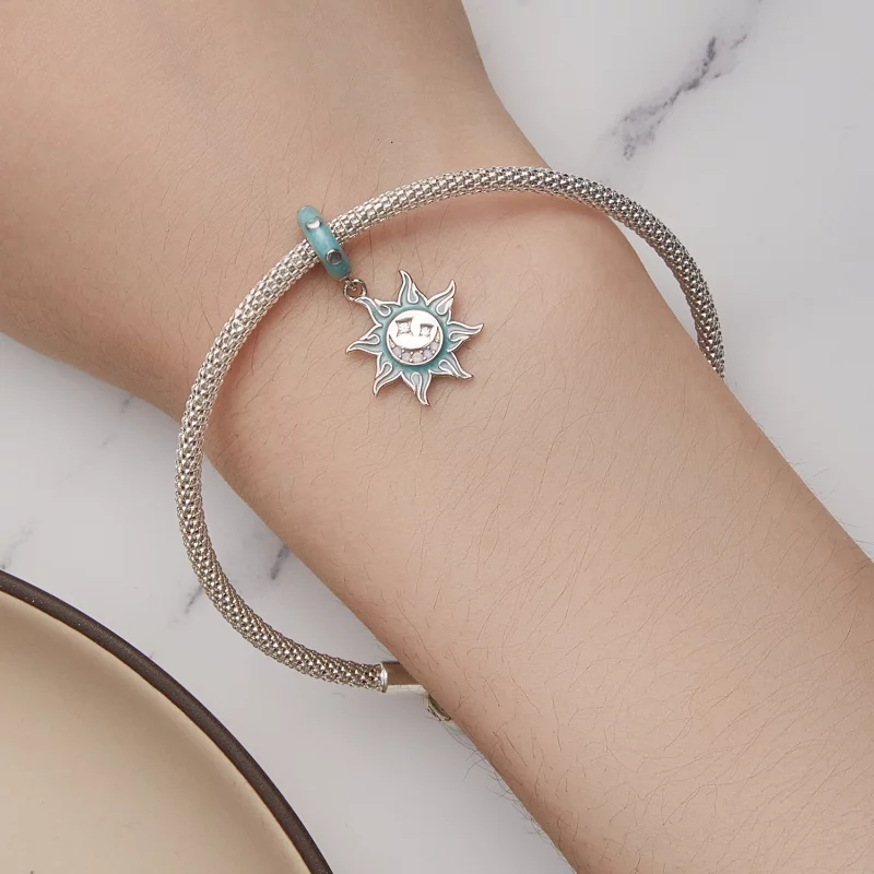 (image pour) Pendentif Charme style Pandora avec Soleil et Lune - BSC855 - Afficher 5