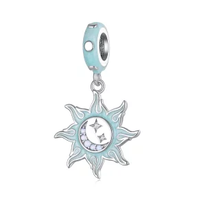 (image pour) Pendentif Charme style Pandora avec Soleil et Lune - BSC855