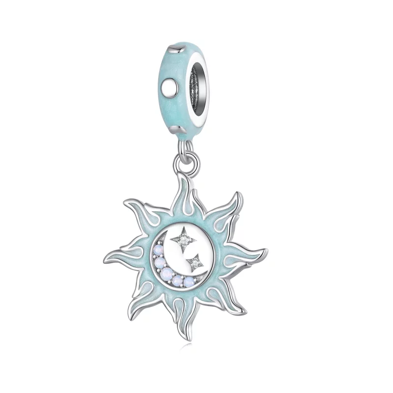 (image pour) Pendentif Charme style Pandora avec Soleil et Lune - BSC855