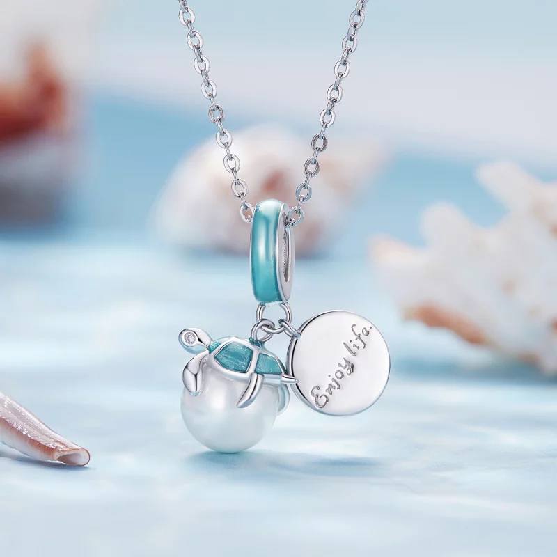 (image pour) Style Pandora Profitez de la vie des tortues de mer Pendentif Charm - SCC2506 - Afficher 2