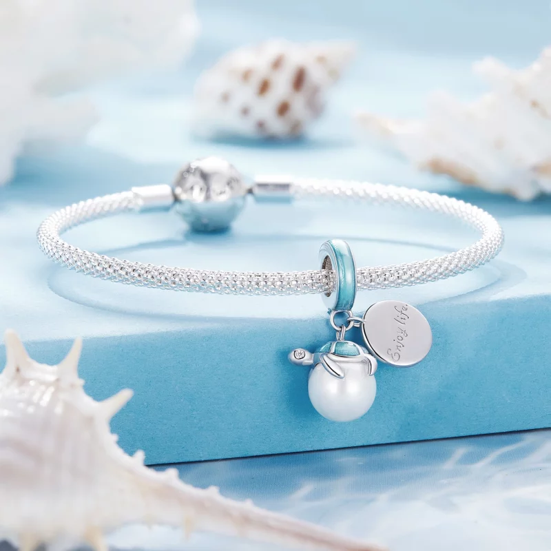 (image pour) Style Pandora Profitez de la vie des tortues de mer Pendentif Charm - SCC2506 - Afficher 3