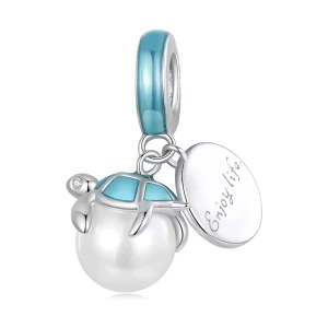 (image pour) Style Pandora Profitez de la vie des tortues de mer Pendentif Charm - SCC2506