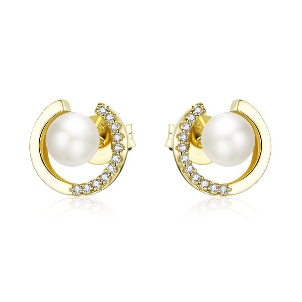 Clous d'Oreilles Style PANDORA perle - SCE802