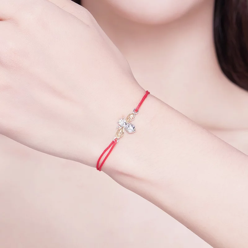 (image pour) Bracelet Cordon Style PANDORA abeille - SCB156 - Afficher 2