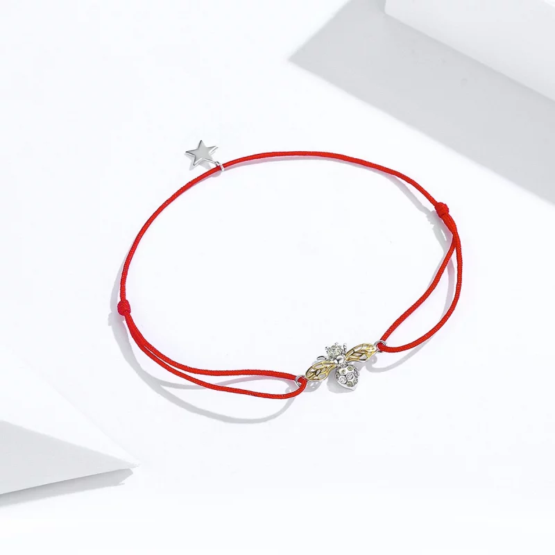 (image pour) Bracelet Cordon Style PANDORA abeille - SCB156 - Afficher 4