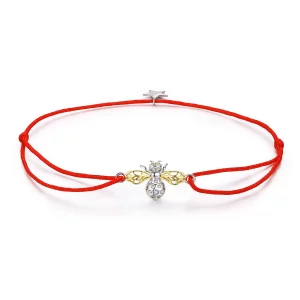 Bracelet Cordon Style PANDORA abeille - SCB156 (image pour) Bracelet Cordon Style PANDORA abeille - SCB156