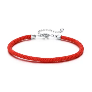 Bracelet Cordon Style PANDORA Corde Rouge - SCB166 (image pour) Bracelet Cordon Style PANDORA Corde Rouge - SCB166