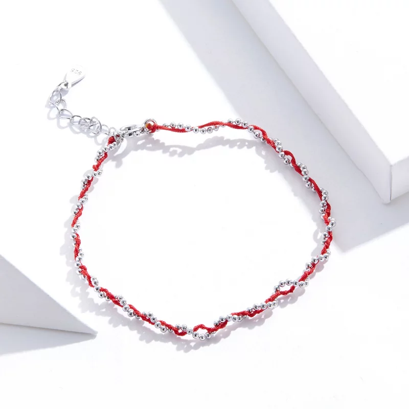 (image pour) Bracelet Cordon Style PANDORA Corde Rouge - SCB173-RD - Afficher 2