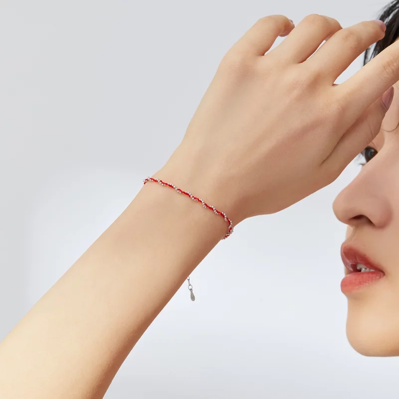 (image pour) Bracelet Cordon Style PANDORA Corde Rouge - SCB173-RD - Afficher 5