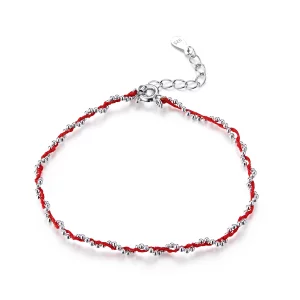 Bracelet Cordon Style PANDORA Corde Rouge - SCB173-RD (image pour) Bracelet Cordon Style PANDORA Corde Rouge - SCB173-RD